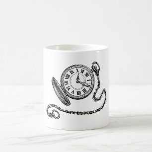 Mug Illustration de montre de poche victorienne vintag