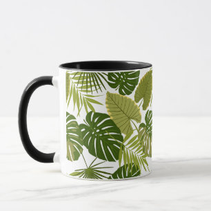 Mug Illustration de motif d'été avec feuilles vertes t