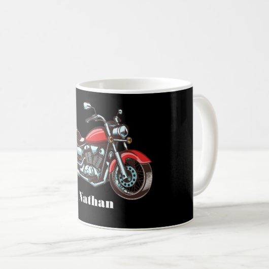 Mug Illustration de moto personnalisée (Devant droit)