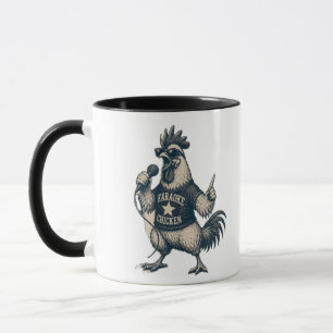 Mug Illustration de musique vintage de coq chantant dr