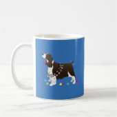 Mug Illustration de Noël Brown Springer Spaniel (Gauche)