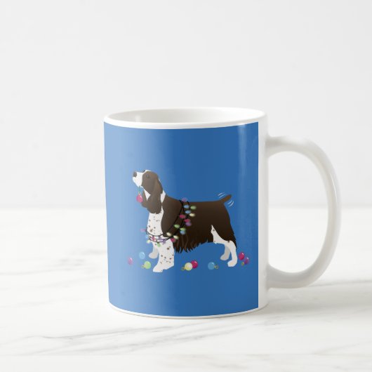 Mug Illustration de Noël Brown Springer Spaniel (Droite)