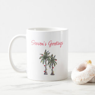 Mug Illustration de Noël de la plage de palmiers tropi
