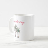Mug Illustration de Noël de la plage de palmiers tropi (Devant gauche)
