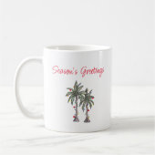 Mug Illustration de Noël de la plage de palmiers tropi (Gauche)