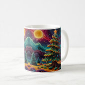 Mug Illustration de Noël d'un bonhomme de neige fantai (Devant droit)