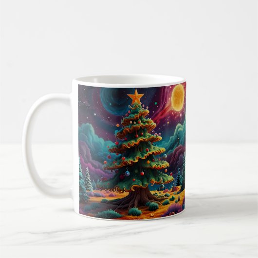 Mug Illustration de Noël d'un bonhomme de neige fantai (Gauche)