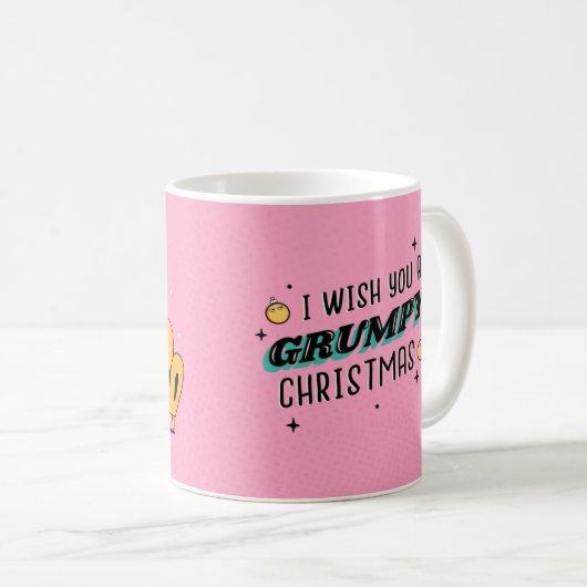 MUG ILLUSTRATION DE NOËL GRUMPY DESIGN "FONT & BACK" (Devant droit)
