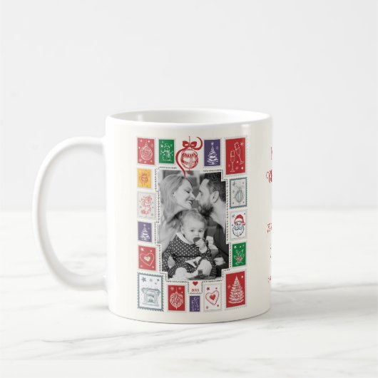 Mug Illustration de Noël par timbre rétro (Gauche)