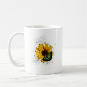 Mug Illustration de papillon et de pétales de fleurs