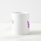 Mug Illustration de papillon rose et violet avec nom (Centre)