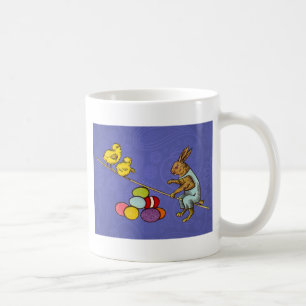 Mug Illustration de Pâques : lapin qui couve des œufs