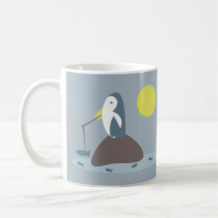Mug Illustration de pêche au manchot mignon