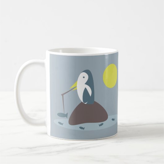 Mug Illustration de pêche au manchot mignon (Gauche)