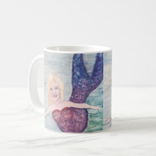 Mug Illustration de peinture de sirène (Devant gauche)