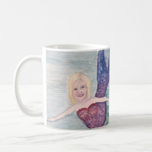Mug Illustration de peinture de sirène (Gauche)