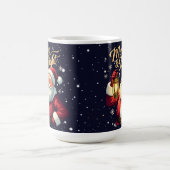 Mug Illustration de Père Noël joyeux tenant une lanter (Centre)
