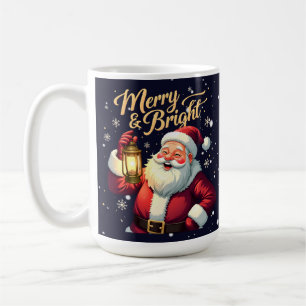 Mug Illustration de Père Noël joyeux tenant une lanter