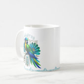 Mug Illustration de perroquet Art Déco coloré (Devant gauche)