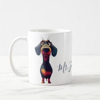 Mug Illustration de personnage de teckel fantaisiste