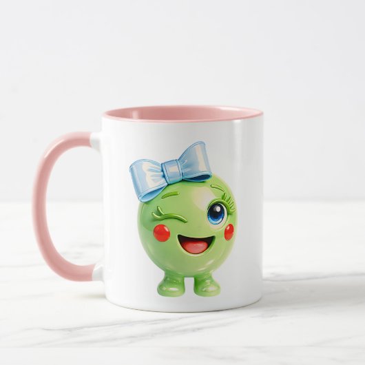 Mug Illustration de personnage vert mignon (Gauche)
