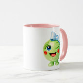 Mug Illustration de personnage vert mignon (Devant droit)