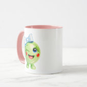 Mug Illustration de personnage vert mignon (Devant gauche)