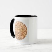 Mug Illustration de pierre aztèque du soleil (Devant gauche)