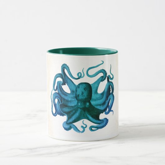 Mug Illustration de pieuvre aquarelle (Centre)