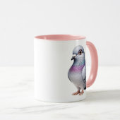 Mug Illustration de pigeon mignon (Devant droit)