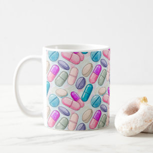 Mug Illustration de pilules pastel de pharmacien