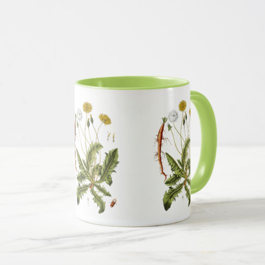 Mug Illustration de pissenlit vintage (Devant droit)