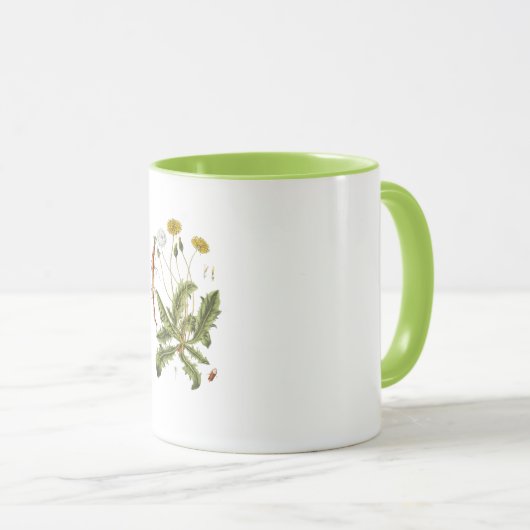 Mug Illustration de pissenlit vintage (Devant droit)