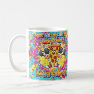 Mug Illustration de plaisanterie de pizza au fromage s