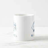 Mug Illustration de poisson bleu minimal - Personnalis (Centre)