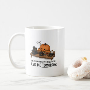 Mug Illustration de préparation de Halloween de citrou