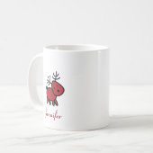 Mug Illustration de Red Christmas Reindeer personnalis (Devant gauche)