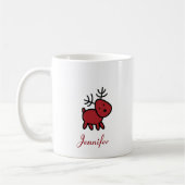 Mug Illustration de Red Christmas Reindeer personnalis (Gauche)
