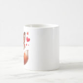 Mug Illustration de renard mignon avec des cœurs (Centre)