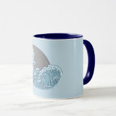 Mug Illustration de requin (Devant droit)