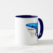 Mug Illustration de requin massif océan géant brillant (Devant droit)