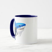 Mug Illustration de requin massif océan géant brillant (Devant gauche)