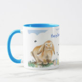 Mug Illustration de Rime-Lapin de lapin de Pâques (Gauche)