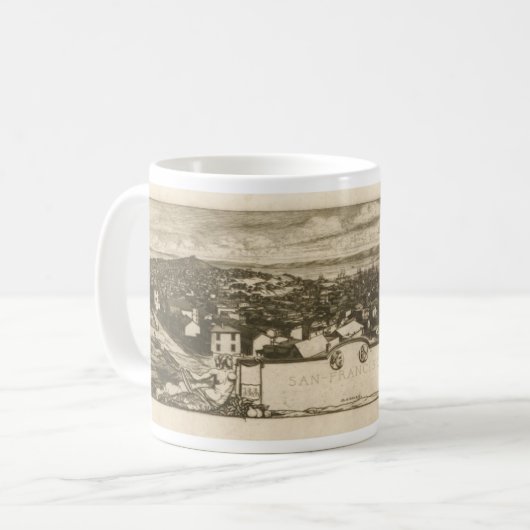 Mug Illustration de San Francisco vintage (Devant gauche)