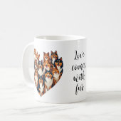 Mug Illustration de Sheltie Heart Shetland Sheepdog (Devant gauche)