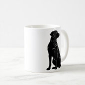 Mug Illustration de silhouette de labrador noir (Devant droit)