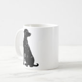 Mug Illustration de silhouette de labrador noir (Devant gauche)