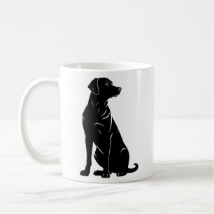 Mug Illustration de silhouette de labrador noir