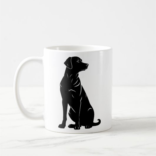 Mug Illustration de silhouette de labrador noir (Gauche)