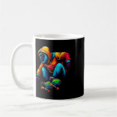 Mug Illustration de singe hurleur funky cool en skateb (Gauche)